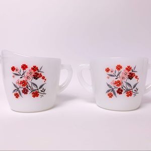 Vintage Fire-King Primrose Creamer/ Sugar Bowl Set